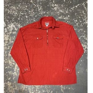 Vintage Red Marlboro Corduroy Quarter Zip Shirt Jacket